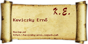 Keviczky Ernő névjegykártya