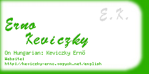 erno keviczky business card